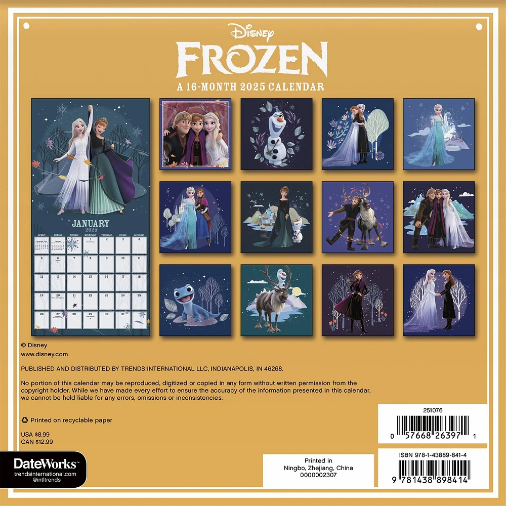 Frozen Mini 2025 Calendar