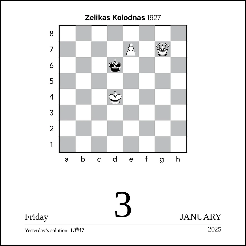 Chess Box 2025 Calendar