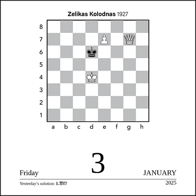 Chess Box 2025 Calendar