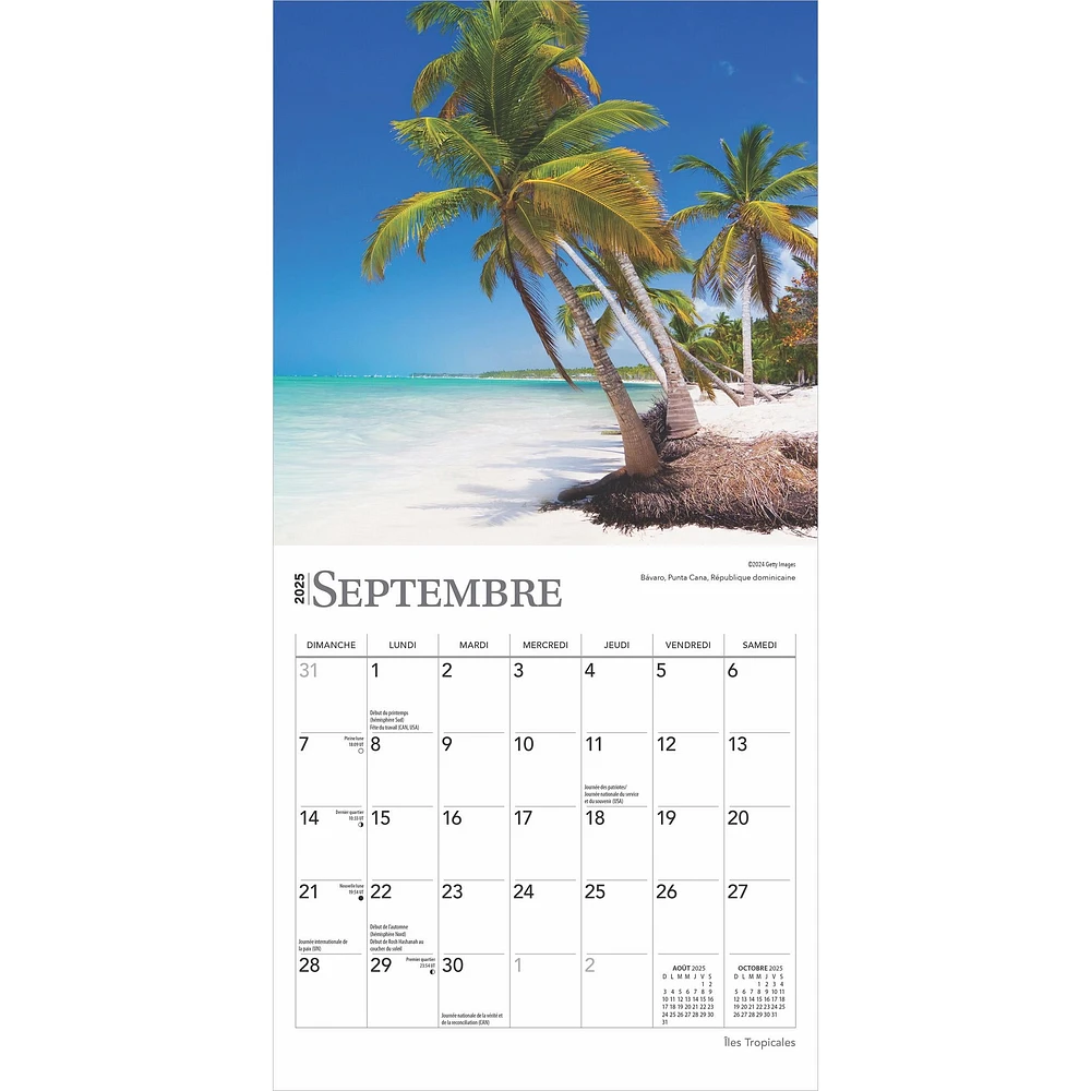 Iles Tropicales Mini 2025 Calendar (French)