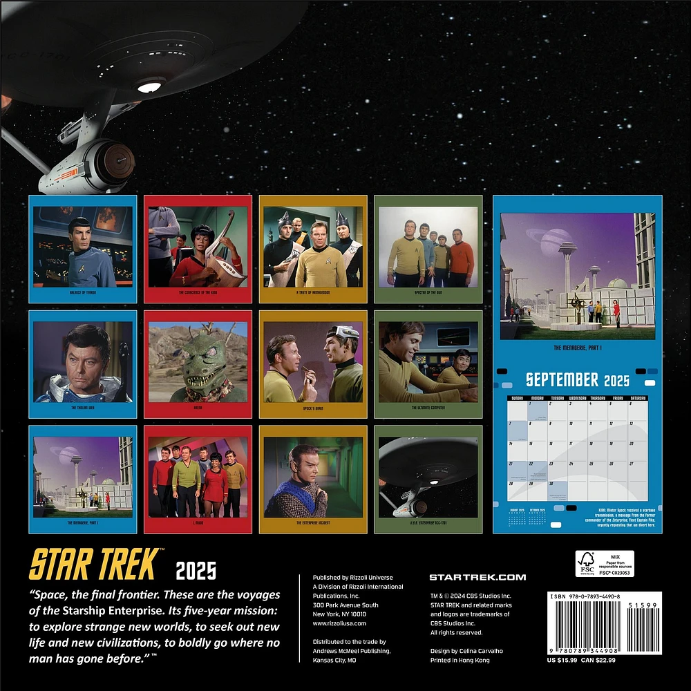 Star Trek Wall 2025 Calendar