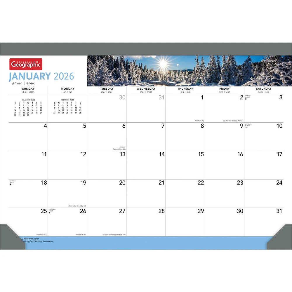 Canadian Geographic 2026 Desk Pad Calendar