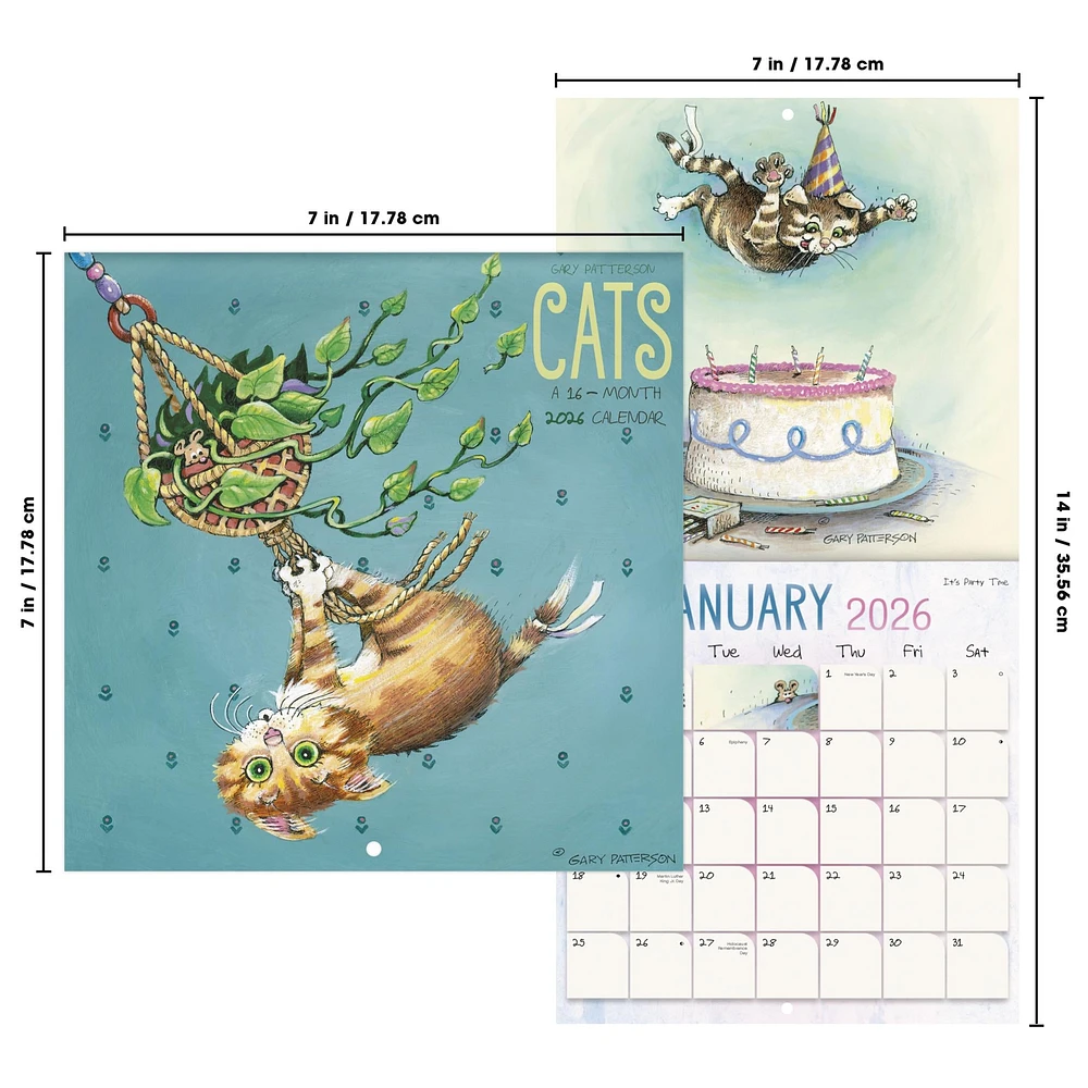 Gary Patterson Cats 2026 Mini Calendar