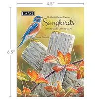 Songbirds Monthly Pocket Planner 2025 Calendar