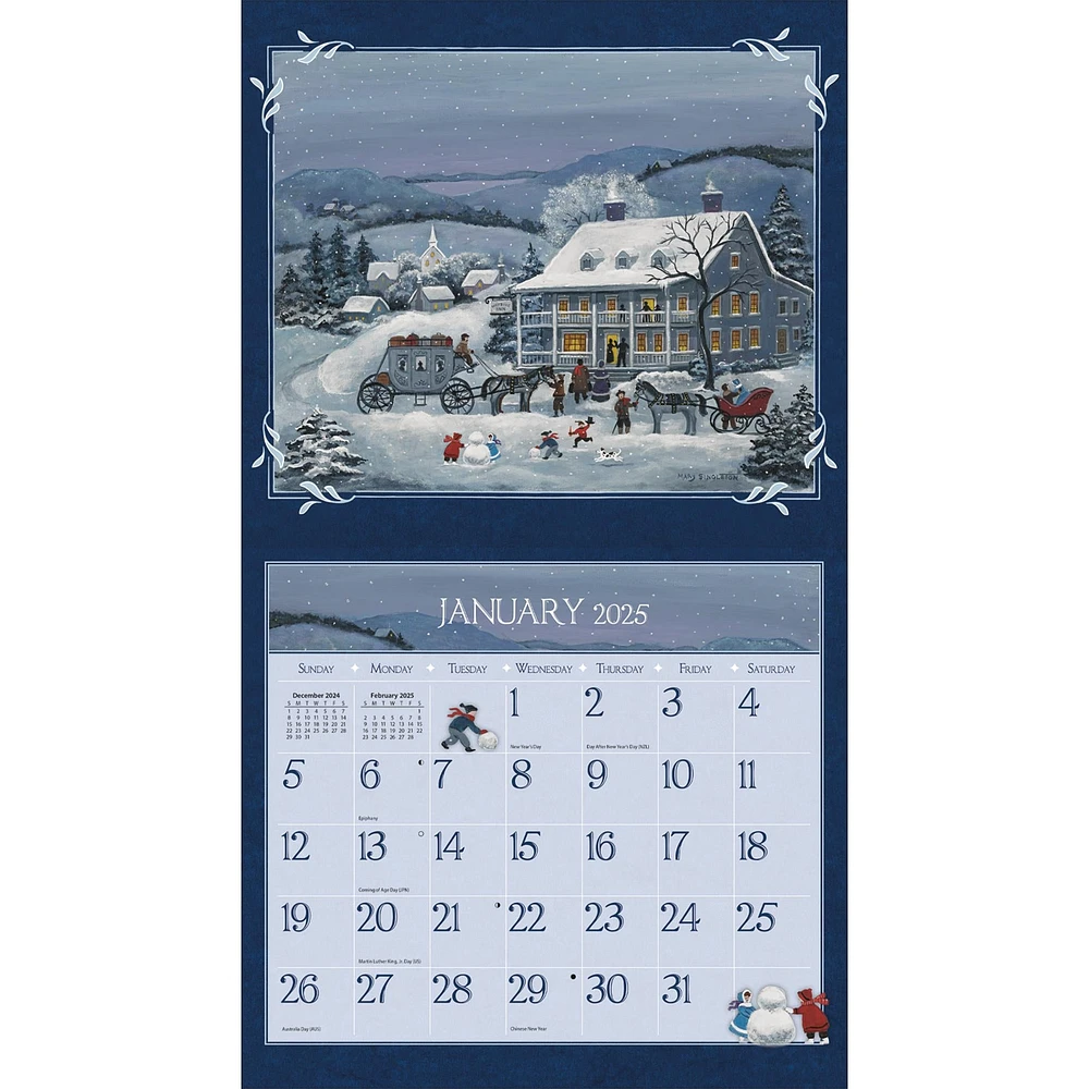 Lang Folk Art Special Edition with Print Wall 2025 Calendar