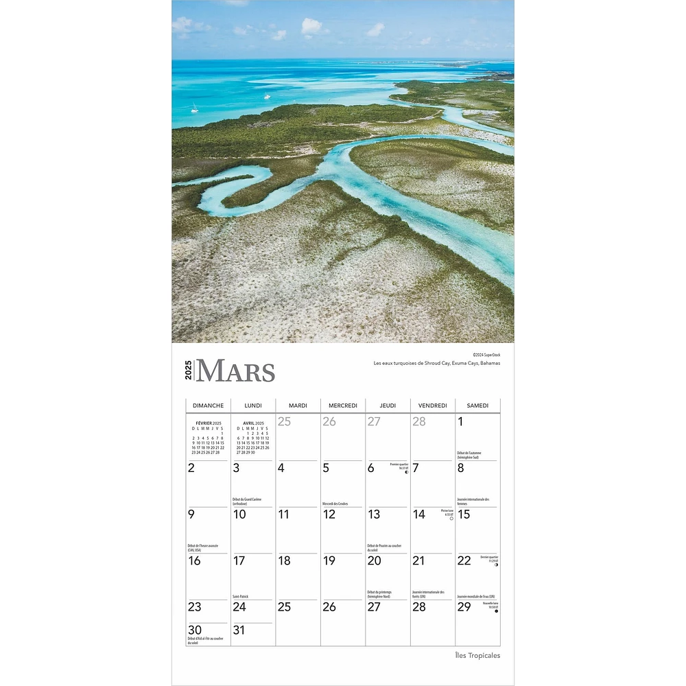 Iles Tropicales Mini 2025 Calendar (French)