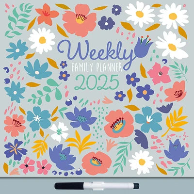 Floral Weekly Family Planner Wall 2025 Calendar