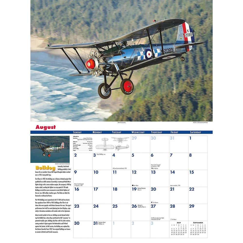 Golden Age Of Flight Deluxe 2026 Wall Calendar