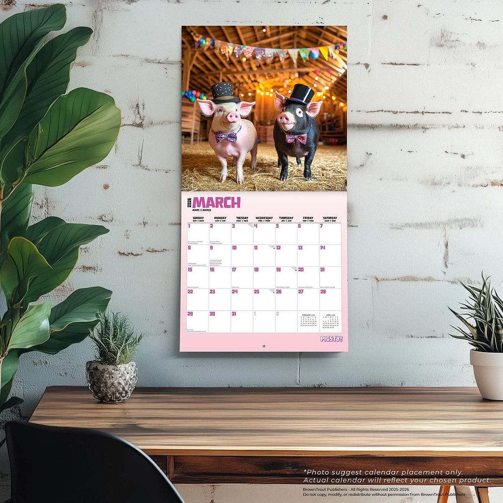 Pigsty 2026 Wall Calendar - Online Exclusive