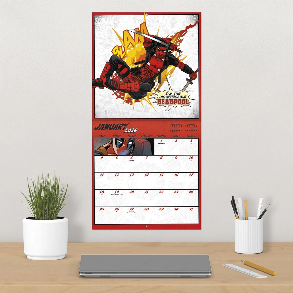 Deadpool 2026 Wall Calendar