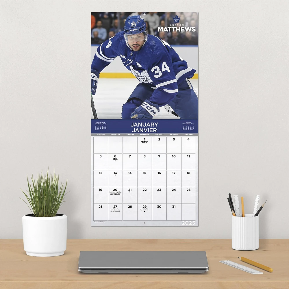 NHL Toronto Maple Leafs Bilingual Wall 2025 Calendar