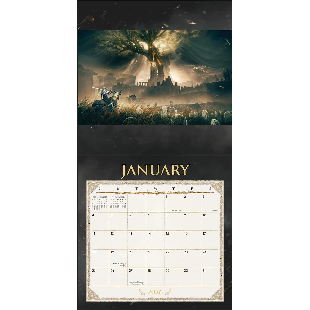 Elden Ring Shadow Of The Erdtree 2026 Wall Calendar