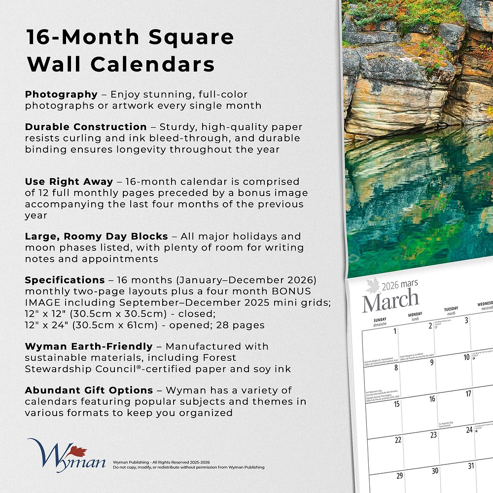 Alberta 2026 Wall Calendar