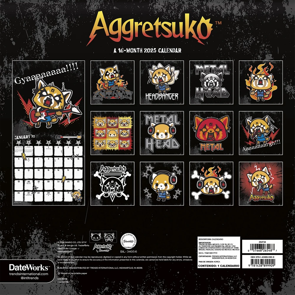 Aggretsuko Wall 2025 Calendar - Online Exclusive