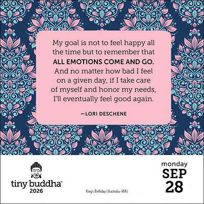 Tiny Buddha 2026 Box Calendar