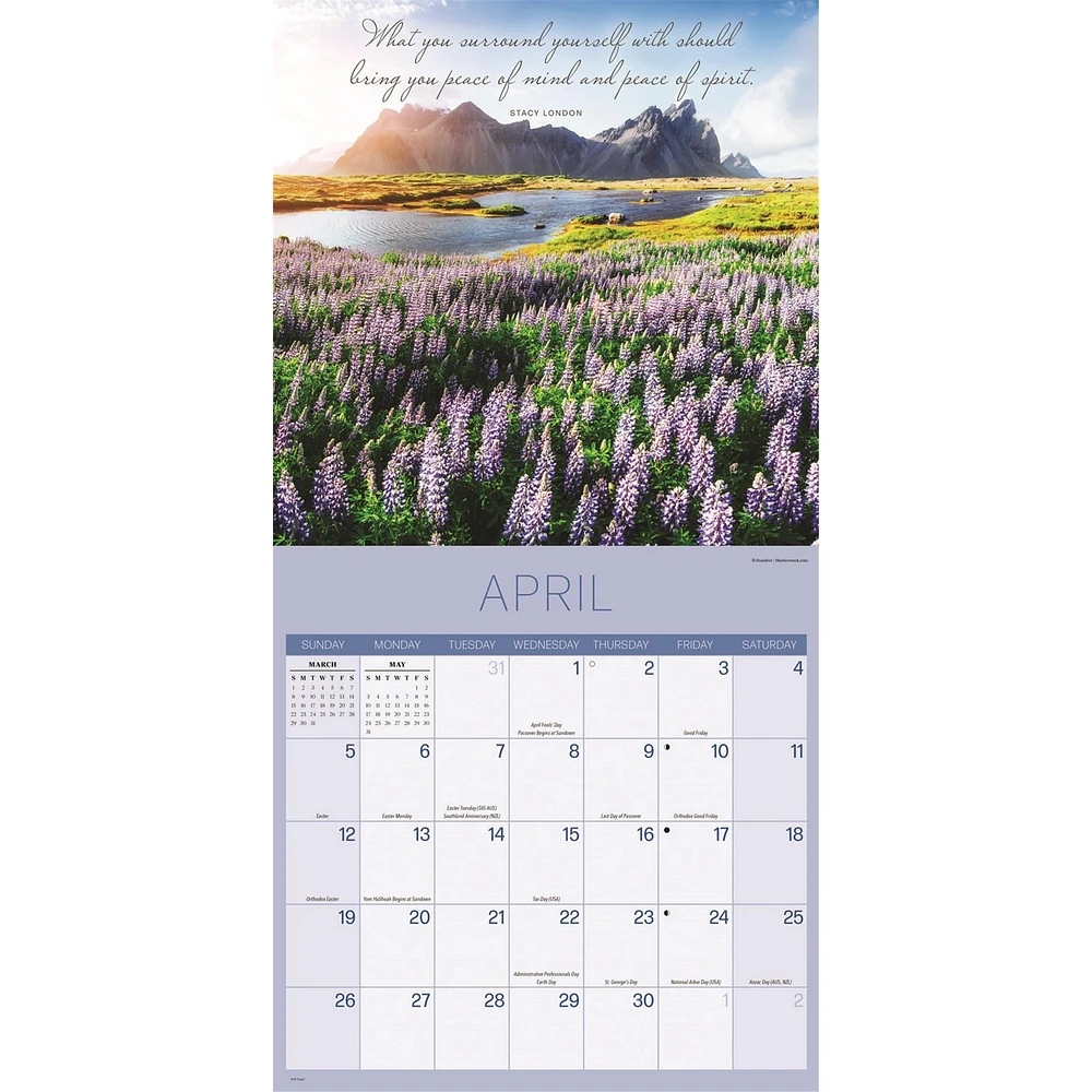 Tranquillity Multilingual Wall  2026 Calendar