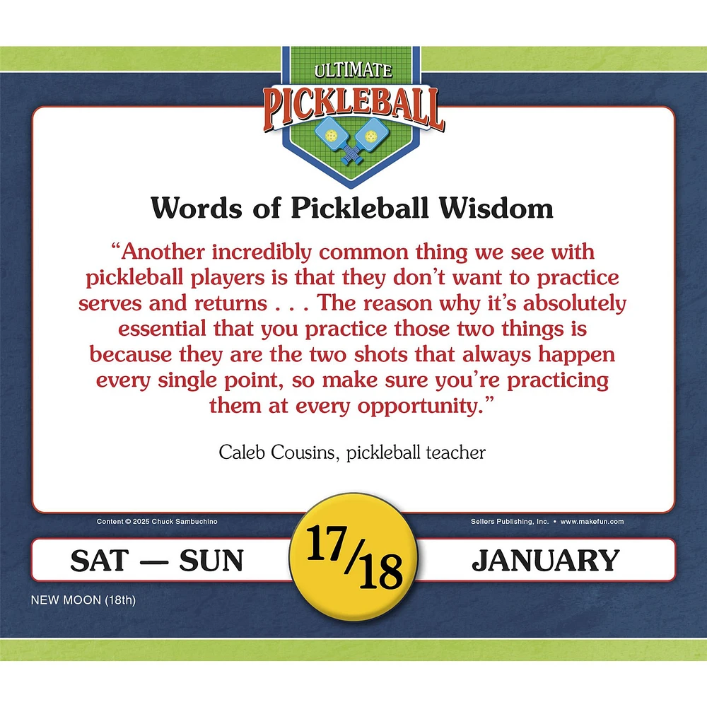Ultimate Pickleball 2026 Box Calendar