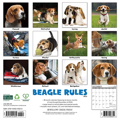 Beagle Rules Wall 2025 Calendar - Online Exclusive