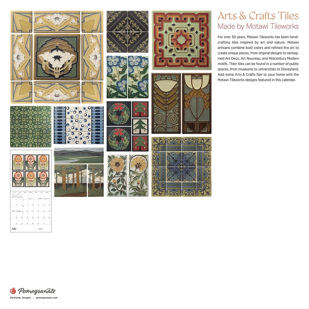 Arts And Crafts Tiles 2026 Wall Calendar - Online Exclusive