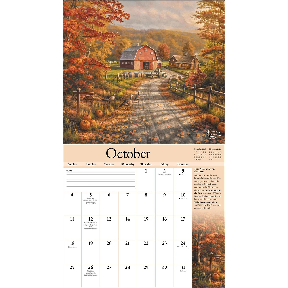 Thomas Kinkade 2026 Deluxe Special Collector's Edition Wall Calendar with Print