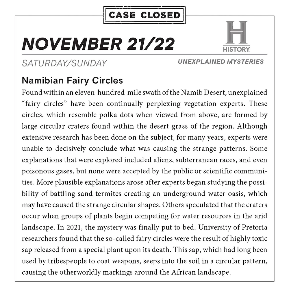 Unexplained Mysteries 2026 Box Calendar