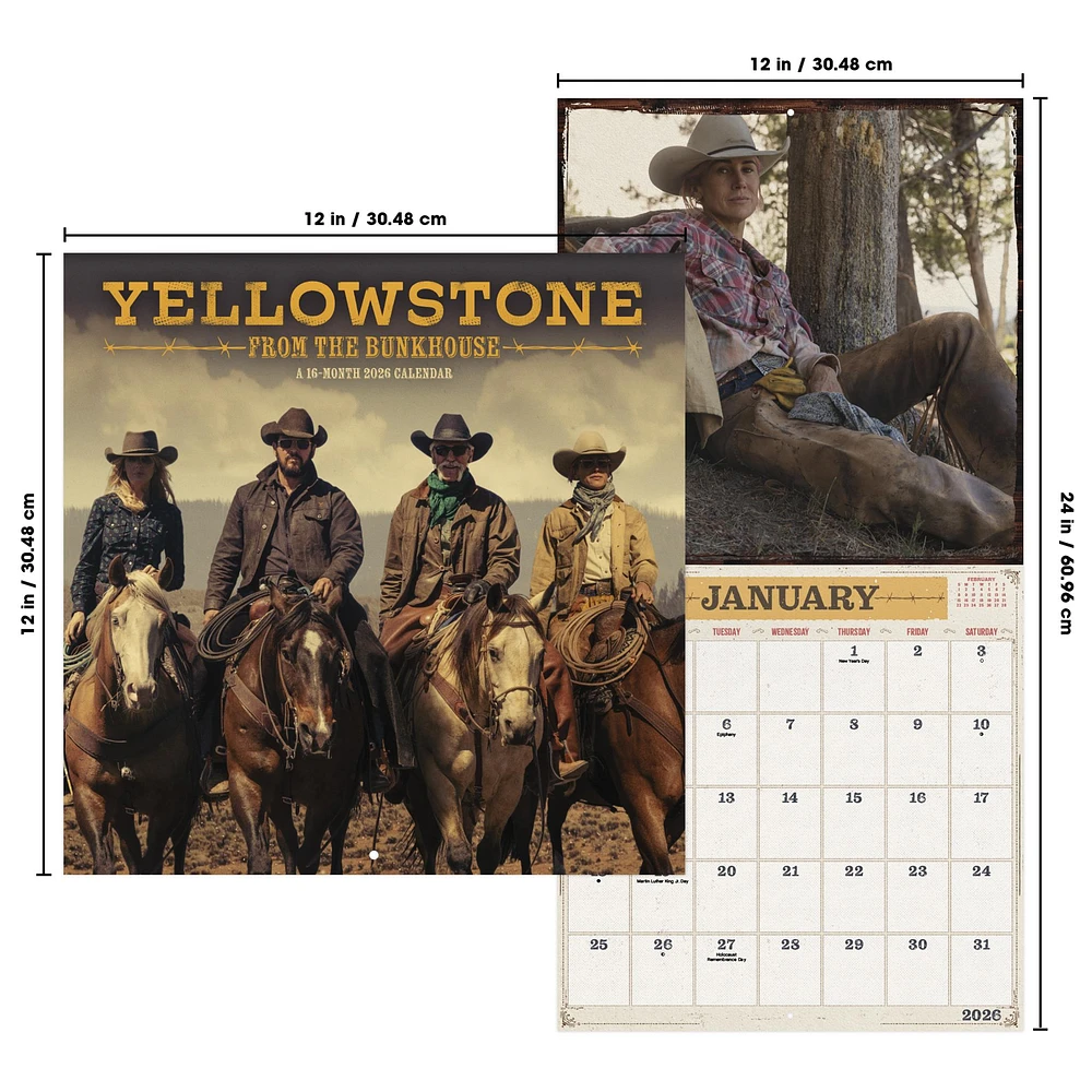 Yellowstone From The Bunkhouse 2026 Wall Calendar
