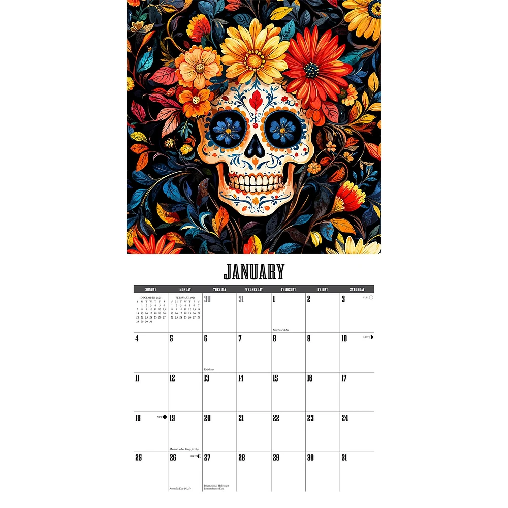 Day Of The Dead 2026 Wall Calendar