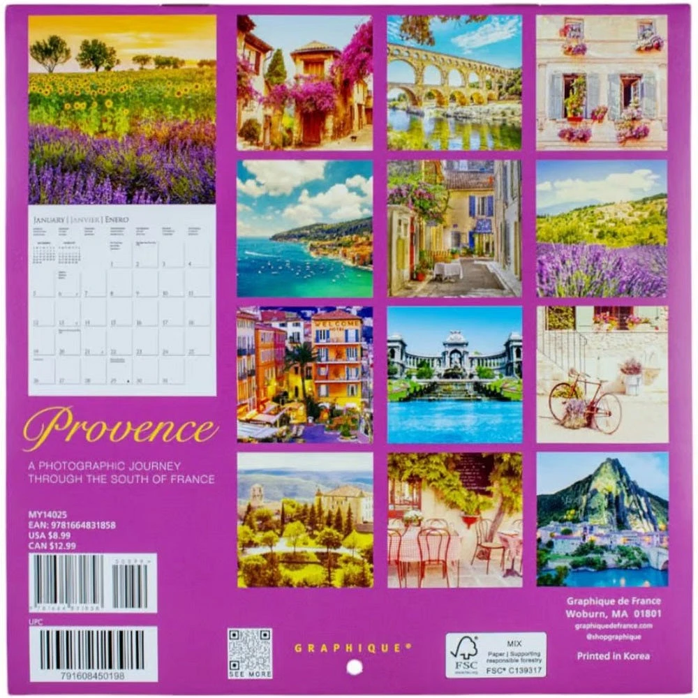 Provence Mini 2025 Calendar - Online Exclusive