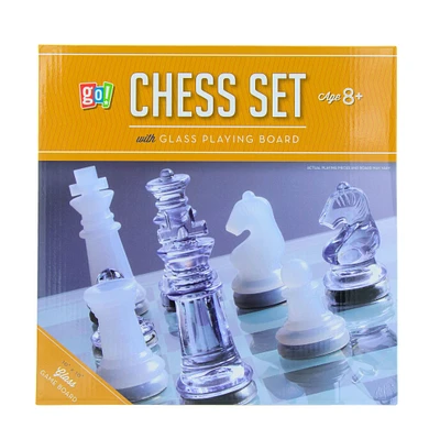 Plastic Chess Set with Glass Board