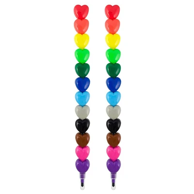 Stacking Crayons Heart to Heart Set of 12