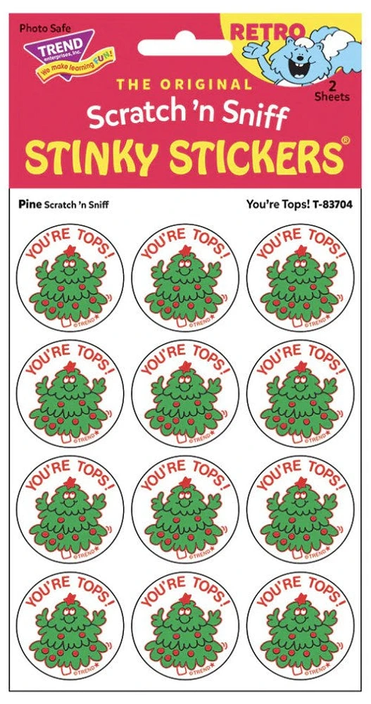 Scratch 'n Sniff Stinky Stickers Pine You're Tops!