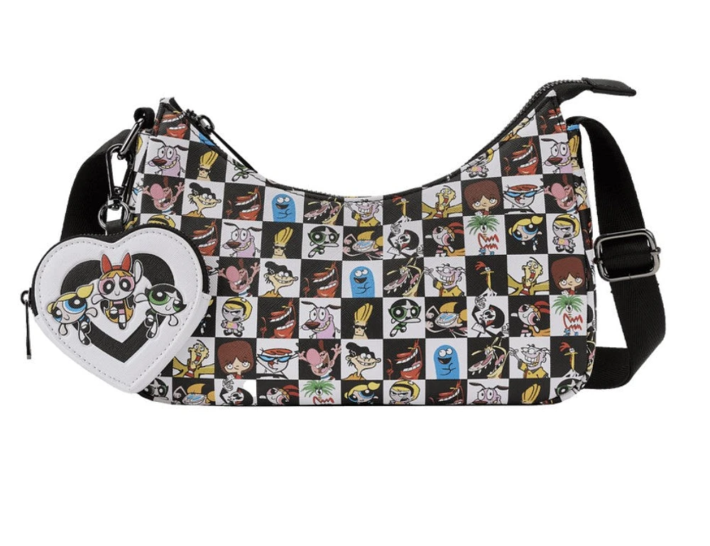 Cartoon Network Retro Collage Cross Body Bag W Coin Pouch