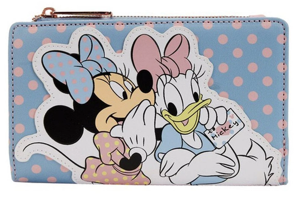 Disney Minnie Daisy Pastel Color Block Dots Flap Wallet