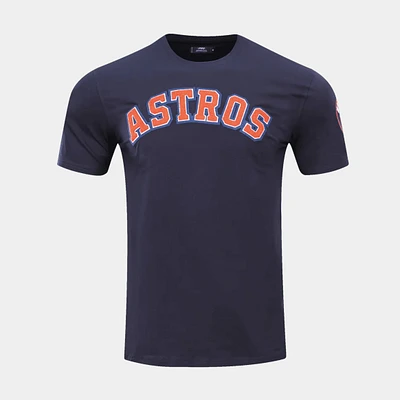 Houston Astros Classic Mens Short Sleeve Shirt (Navy/Orange)