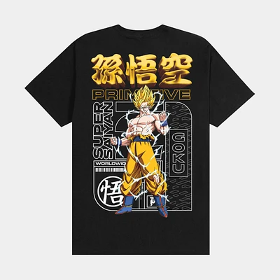 Dragon Ball Z Spirit and Sand Mens Short Sleeve Shirt (Black/Yellow)