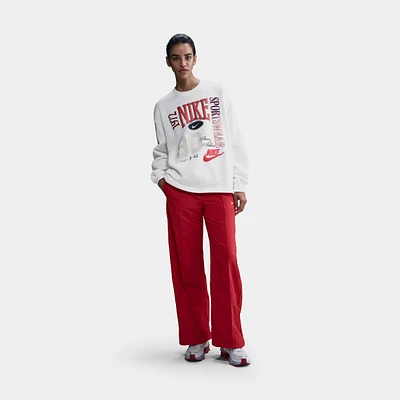 NSW Oversized French Terry Womens Crewneck (Sail/Black/Red)