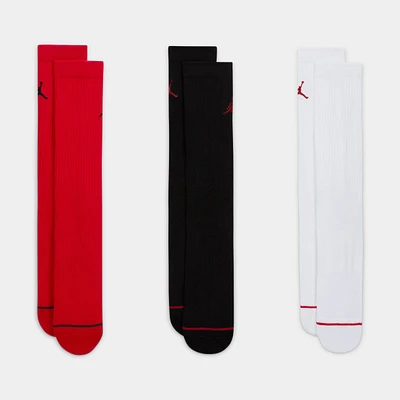 Essentials Crew 3 Pack Mens Socks (Red/Black/White)