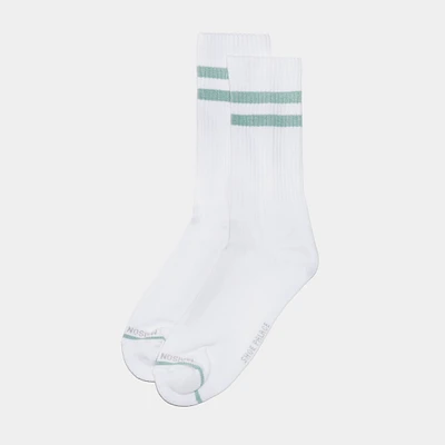 Stripe Crew Socks Mens (White)