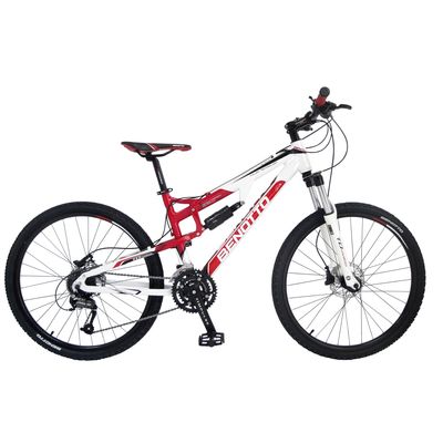 Bicicleta BENOTTO Montaña DS-900 R27.5 27V. Hombre Shimano Altus Frenos Doble Disco Hidráulico Aluminio Rojo/Blanco Talla:ML