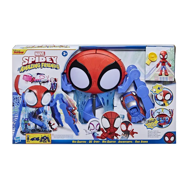 Spidey and His Amazing Friends Glow Tech Web-Crawler - Coche de juguete con  figura de acción de Spider-Man, juguetes preescolares de superhéroes de