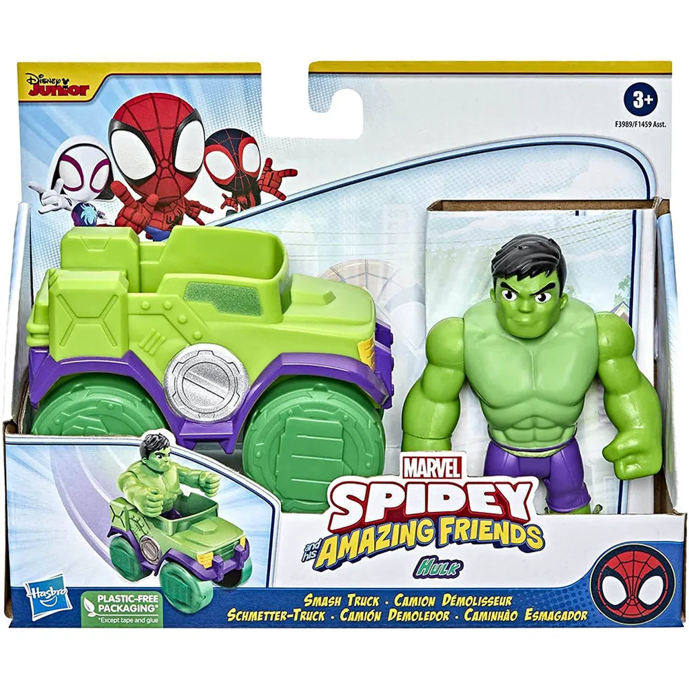 SPIDEY AMAZING FRIENDS VEHICLE AND FIGURE HULK F3989