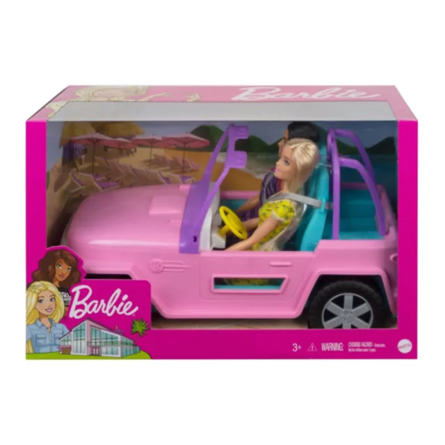 Barbie Carro Eléctrico Mattel HJV36 - Juguetilandia