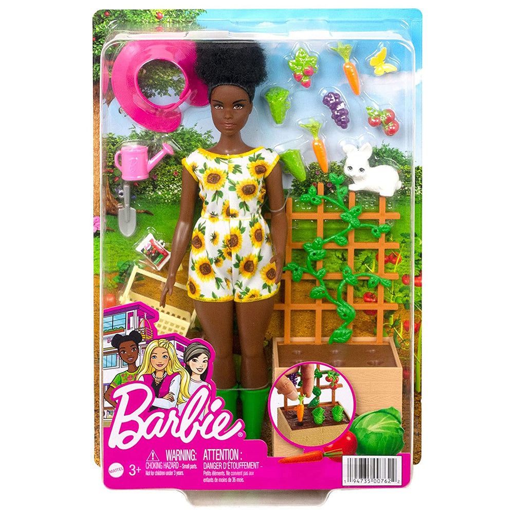 BARBIE SET DE JARDINERÍA MUÑECA Y MASCOTAS HCD45