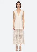 Arielle Lace V-Neck Midi Dress