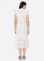 Marja Embroidery Flutter Slv Dress