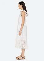 Marja Embroidery Flutter Slv Dress
