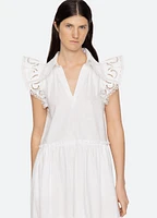Marja Embroidery Flutter Slv Dress