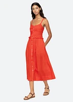 Zora Solid Tank Button Down Dress