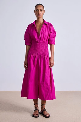 Sophia Smocked Shirt Dress