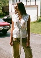 Dahlia Eyelet Vest w/Belt